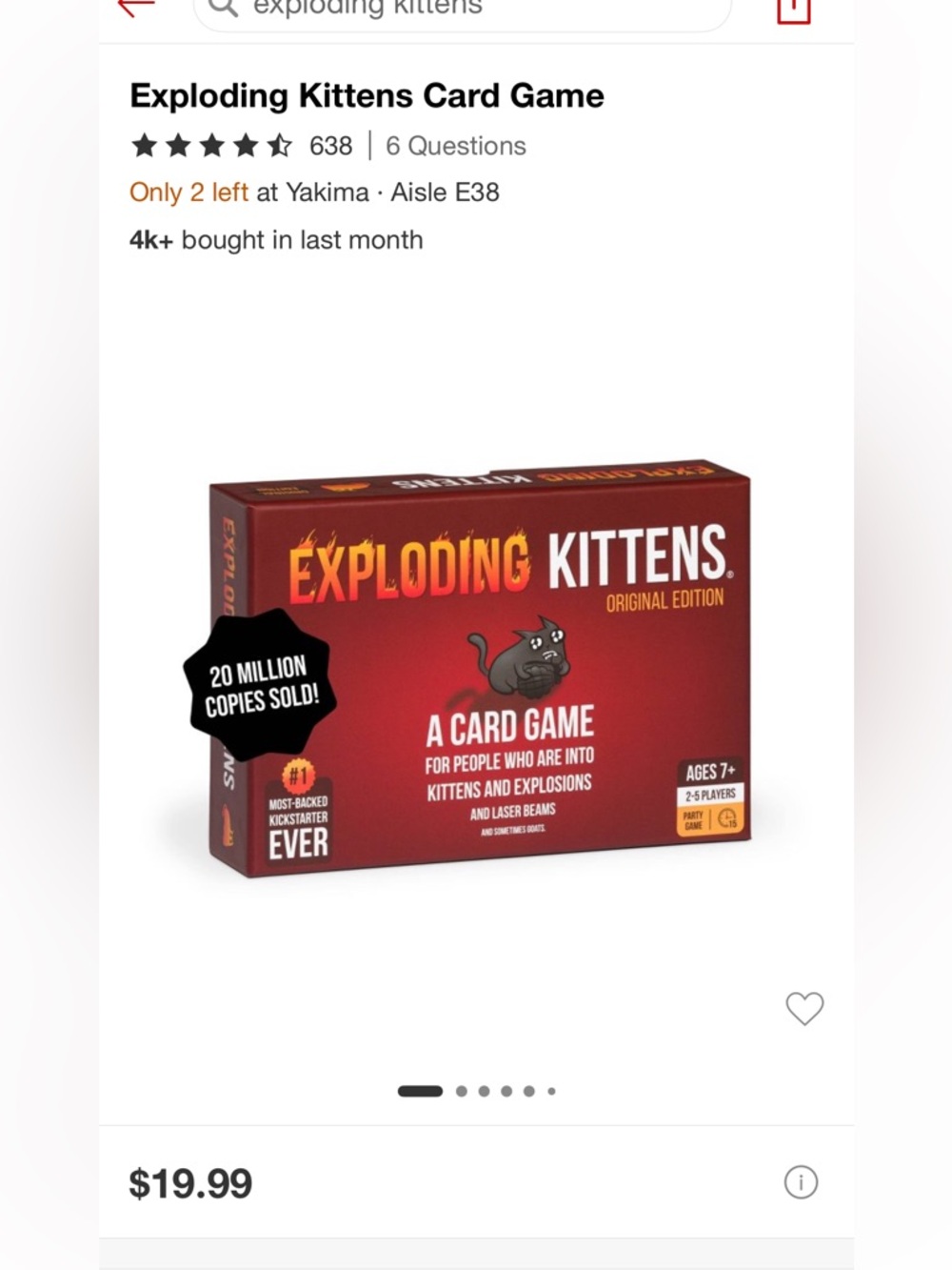 Exploding Kittens card game